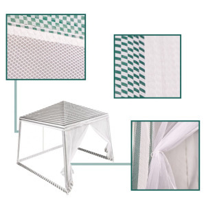 Nagyméretű kerti pavilon szúnyoghálóval - fehér, 3 x 3 m