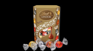 Boxenjoy - kocka desszert doboz - szappanrózsa, Lindor assorted 200 g és Törley pezsgő 0,2 l
