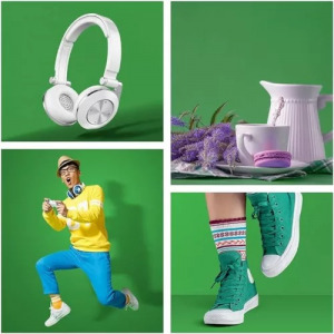 Hakutatz zöld- kék studió háttér anyag 150cm*190cm + 4 rögzítő kampó