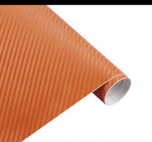 Karbon fólia, autófólia (127 x 15 cm) - narancs