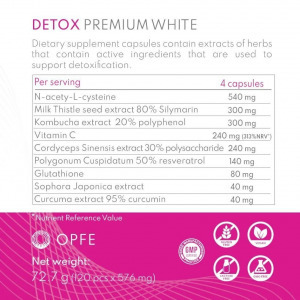 OPFE Detox Premium White étrend-kiegészítő, 120 db kapszula