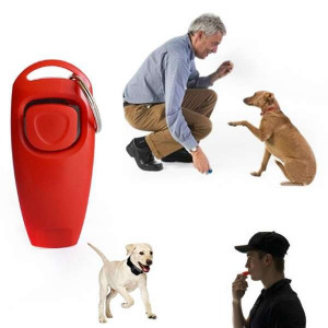 Nyomógombos kutyaoktató, idomító klikker / beépített síppal