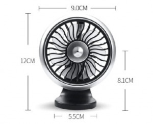 Autós mini ventilátor USB-vel - ezüst színben - MS-125