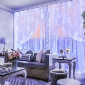 LED fényfüggöny 3x2,8 m-es 8 programos, kül-, és beltéri, sorolható - hidegfehér LED fényfüggöny 3x2,8 m-es 8 programos, kül-, és beltéri, sorolható - hidegfehér