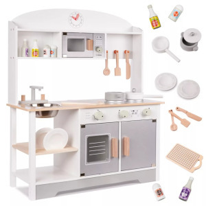 Játékkonyha gyerekeknek - 82 cm magas, modern stílus, kiegészítőkkel