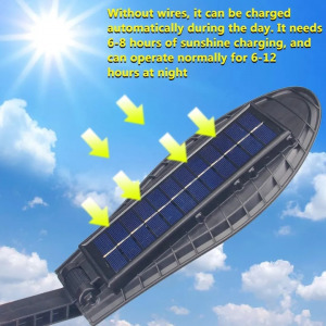 Utcai lámpa napelemes töltéssel, LED, 60 W, fekete