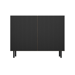 Shannan MIX Kama 2 komód (egyenes mintázat), 100x78x40 cm, tölgy-fekete