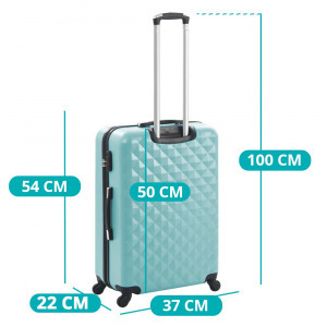 Utazóbőrönd szett kozmetikai táskával, mentazöld