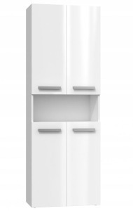 Thirassia 2K DK fürdőszoba szekrény, 60x174x30 cm, fényes fehér