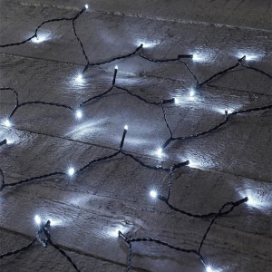 Kültéri karácsonyi fényfüzér  - 100 m hideg fehér