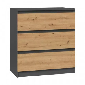 Riano MIX M3 fiókos szekrény, 70x77x40 cm, antracit-tölgy
