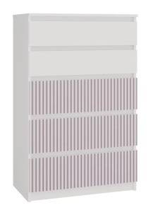 Drohmo MIX M5 Arteo komód, 70x109,5x40 cm, fehér-rózsaszín