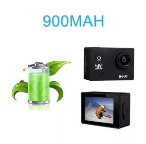 WiFi Sportkamera, 12MP akciókamera, Full HD, 60FPS, 30m vízálló, A+ 170°, fekete