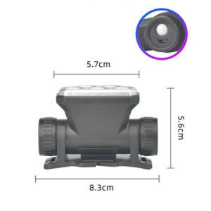 LED fejlámpa fehér és kék fényű izzókkal, USB kábellel - MS-914