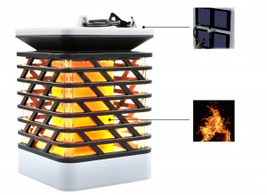 75 LED-es tűzhatású felakasztható napelemes kerti lámpa