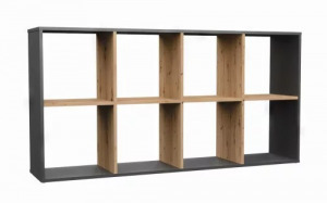 Riano MIX Malax 2x4 polc, 75x147x30 cm, antracit-tölgy