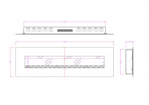 Elit elektromos fali kandalló, 550 x 1824 x 140 mm, 1500 W, 2 fűtési fokozat
