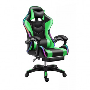 Likeregal 920 LED gamer szék lábtartóval zöld