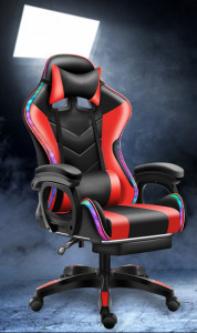 Likeregal 920 LED masszázs gamer szék lábtartóval zöld