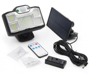 Vezeték nélküli napelemes 40W 96 SMD LED reflektor fény-mozgásérzékelős - JD-2096A