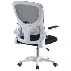 Ergonomikus irodai szék felhajtható könyöktámasszal, fehér