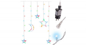 LED holdfüggöny világít csillagok 2.5m 138LED multicolor