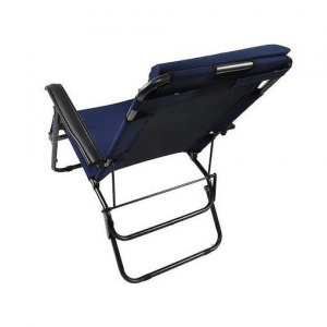 Összecsukható nyugágy, napozóágy, szék fejtámlával - kék