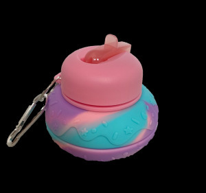 Összecsukható szilikon kulacs, karabinerrel