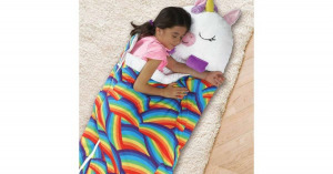 Unikornis, plüssállattá alakítható hálózsák gyerekeknek