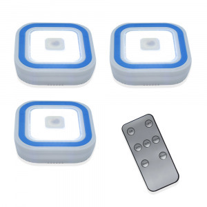 Mini led-lámpa készlet távirányítóval - 3 darabos