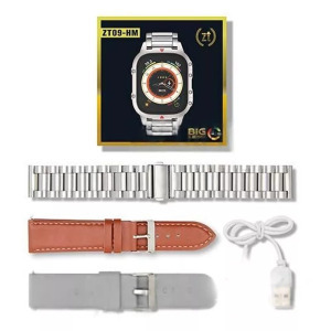 ZFit Titán okosóra, ezüst szilikon, ezüst fém, barna bőr szíj