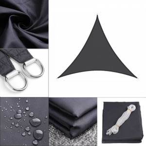 Napvitorla - árnyékoló teraszra, erkélyre és kertbe háromszög alakú 3x3x3 m grafit színben - polyester (vízálló)