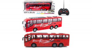Távirányítós játék busz, fényszórókkal, 32cm