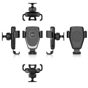 Autós Qi töltőállvány, fekete