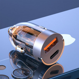 120 W autós töltő szett, kétportos autós töltőadapter + töltőkábel