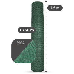 Árnyékoló háló, belátásgátló, zöld, 180g/m2 1,5x50 m UV szűrővel