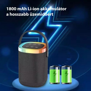 Vezeték nélküli Bluetooth party hangszóró mikrofonnal, LED fénnyel