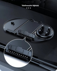 Autós Csúszásgátló mobiltartó szilikontálca, műszerfalra, analóg szám jelző