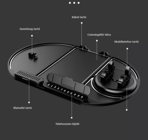 Autós Csúszásgátló mobiltartó szilikontálca, műszerfalra, analóg szám jelző