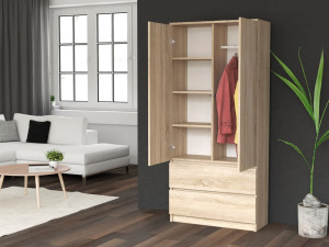 Odell SS-90 gardróbszekrény, 90x180x50 cm, sonoma