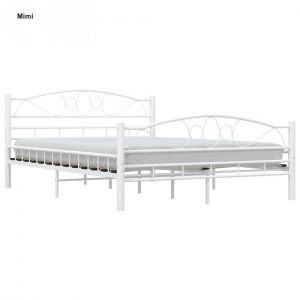 Mimi fém ágykeret ajándék ágyráccsal, 160 x 200 cm, fehér