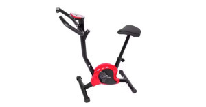 Mechanikus szobakerékpár kijelzővel és kalóriamérő funkcióval -piros-fekete