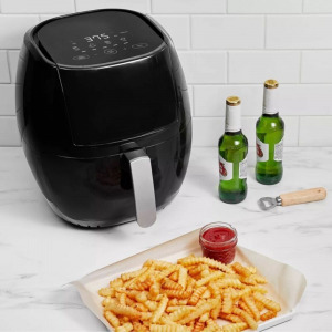 Elite 7,7 L-es Air Fryer + receptkönyv, 1800W olaj nélküli forró levegős fritőz digitális kijelzővel