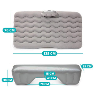 Felfújható matrac autóba szivargyújtós pumpával, 135*70cm