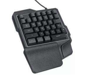 K7 Egykezes RGB gaming billentyűzet, háttérvilágítás USB csatlakozós fekete