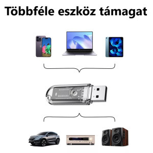 Bluetooth adapter, USB port, Bluetooth V5.3, kompatibilis Windows/Mac/Linux