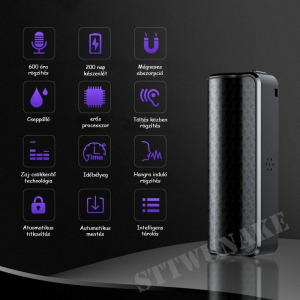 Sttwunake Professzionális diktafon 600 óra 16GB zajszűrés VOX hangra aktívál