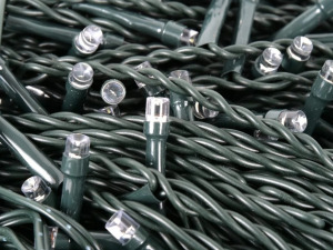 Kültéri LED-es jégcsap fényfüggöny (200 LED/3.6 méter) 8 program, hideg fehér