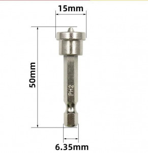 Mágneses csavar rögzítő, mágneses bitfej (5 db) 50 mm