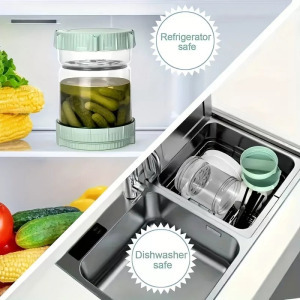 Szivárgásmentes savanyúság tartó villával